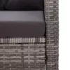  kétszemélyes szürke polyrattan kerti kanapé párnákkal 124 cm