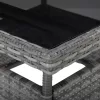 szürke polyrattan és üveg kültéri étkezőasztal