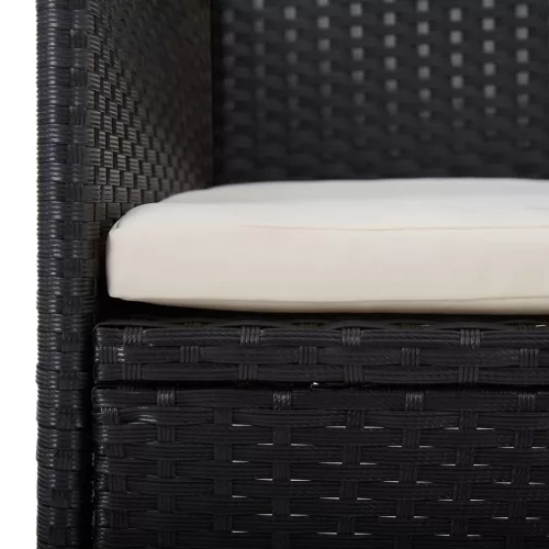  2 db fekete polyrattan kerti szék