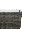  szürke polyrattan és edzett üveg teázóasztal 41,5x41,5x43 cm