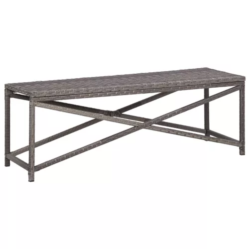  szürke polyrattan kerti pad 120 cm