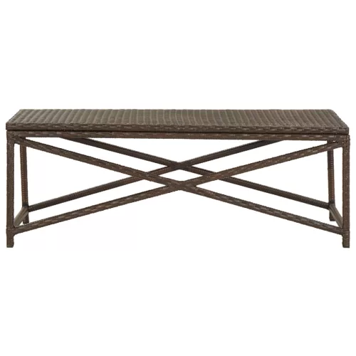  barna polyrattan kerti pad 120 cm