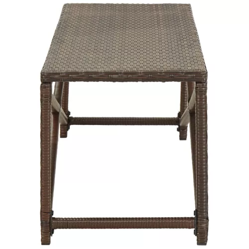 barna polyrattan kerti pad 120 cm