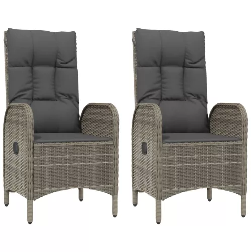  2 db szürke polyrattan kültéri szék
