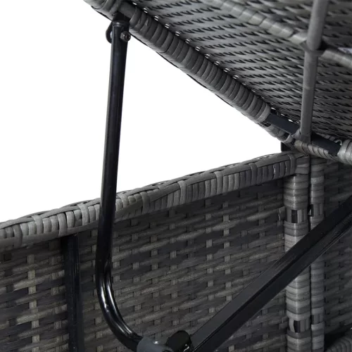  szürke polyrattan napozóágy párnával
