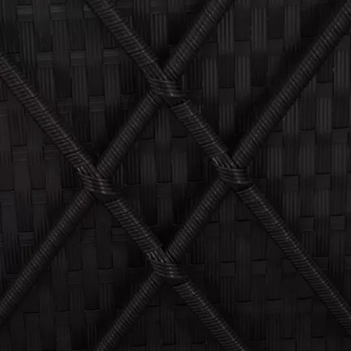  fekete polyrattan napozóágy párnával