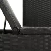  fekete polyrattan napozóágy párnákkal