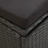  fekete polyrattan napozóágy párnákkal