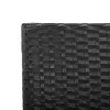  fekete polyrattan kerti pad párnákkal 176 cm