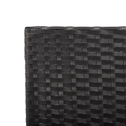  fekete polyrattan kerti pad párnákkal 176 cm