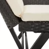  fekete polyrattan kerti pad párnákkal 176 cm