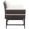  barna polyrattan kerti pad párnákkal 176 cm