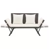  barna polyrattan kerti pad párnákkal 176 cm