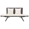  barna polyrattan kerti pad párnákkal 176 cm