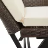  barna polyrattan kerti pad párnákkal 176 cm