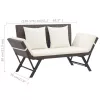  barna polyrattan kerti pad párnákkal 176 cm