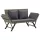  szürke polyrattan kerti pad párnákkal 176 cm