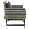  szürke polyrattan kerti pad párnákkal 176 cm