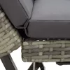  szürke polyrattan kerti pad párnákkal 176 cm