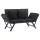  fekete polyrattan kerti pad párnákkal 176 cm