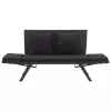  fekete polyrattan kerti pad párnákkal 176 cm