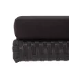  fekete polyrattan kerti pad párnákkal 176 cm