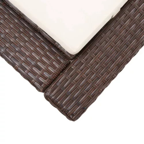  barna polyrattan napozóágy párnával