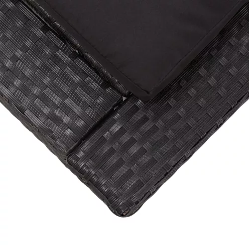  fekete polyrattan napozóágy párnával