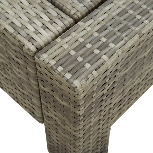  kétszemélyes szürke polyrattan napozóágy párnával