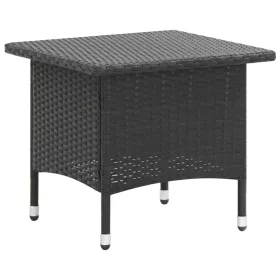  fekete polyrattan teázóasztal 50 x 50 x 47 cm
