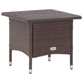  barna polyrattan teázóasztal 50 x 50 x 47 cm