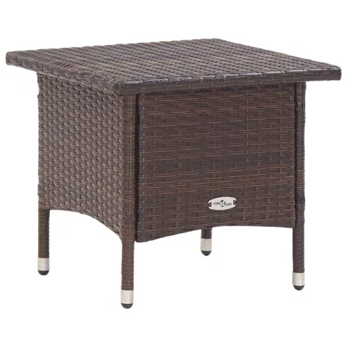  barna polyrattan teázóasztal 50 x 50 x 47 cm