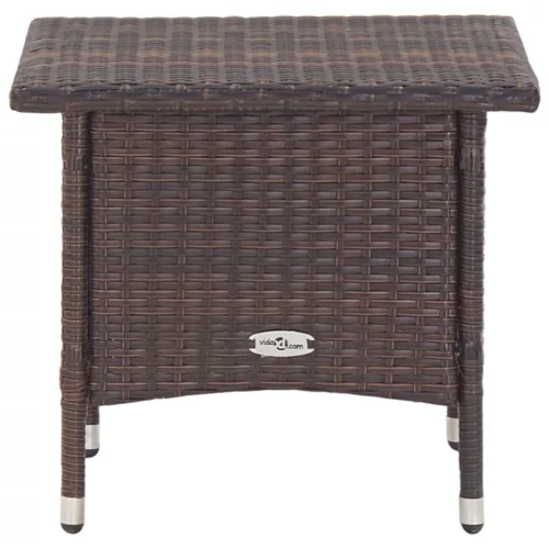  barna polyrattan teázóasztal 50 x 50 x 47 cm