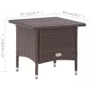  barna polyrattan teázóasztal 50 x 50 x 47 cm