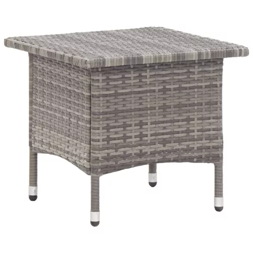  szürke polyrattan teázóasztal 50 x 50 x 47 cm