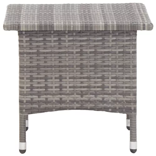  szürke polyrattan teázóasztal 50 x 50 x 47 cm