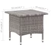  szürke polyrattan teázóasztal 50 x 50 x 47 cm