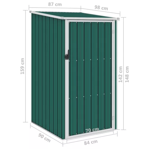 zöld horganyzott acél kerti fészer 87 x 98 x 159 cm 