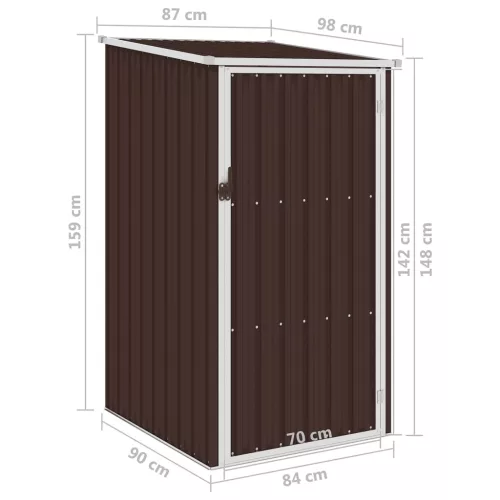  barna horganyzott acél kerti fészer 87 x 98 x 159 cm 