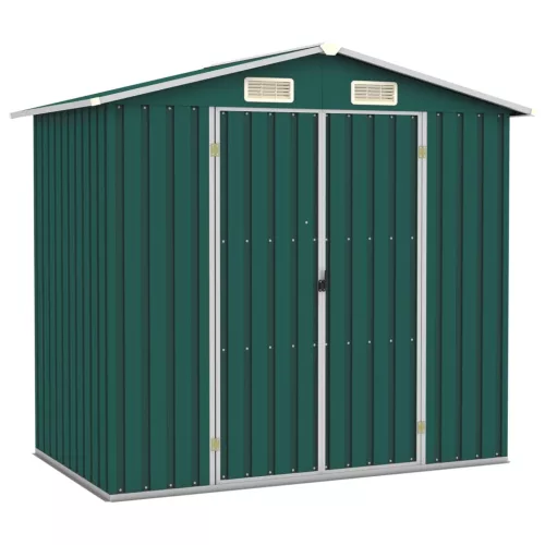  zöld horganyzott acél kerti fészer 205 x 129 x 183 cm 