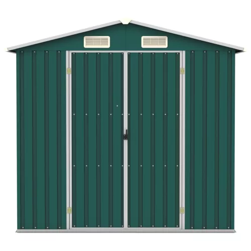  zöld horganyzott acél kerti fészer 205 x 129 x 183 cm 
