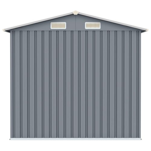  szürke horganyzott acél kerti fészer 205 x 129 x 183 cm 