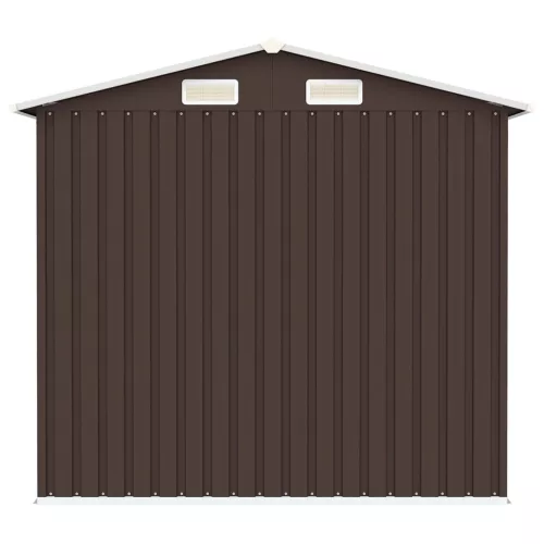 barna horganyzott acél kerti fészer 205 x 129 x 183 cm 