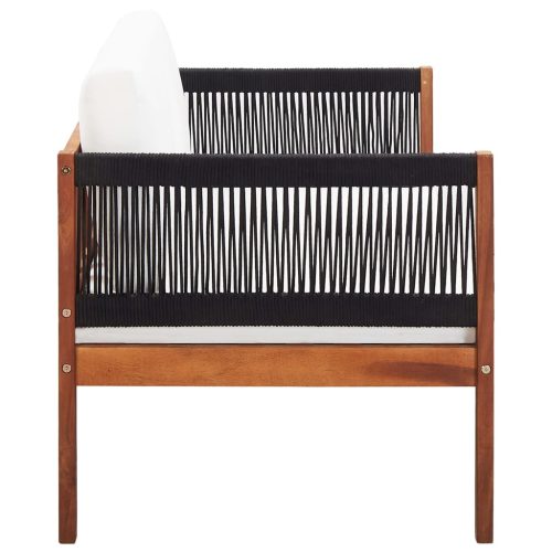  kétszemélyes tömör akácfa kerti kanapé