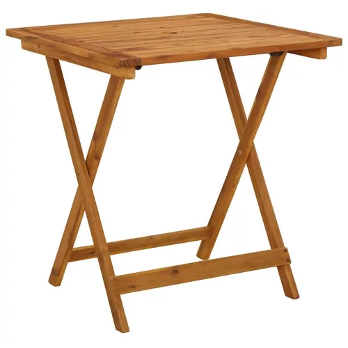  tömör akácfa összecsukható kerti asztal 70 x 70 x 75 cm