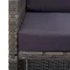  5 részes antracitszürke műrattan és akácfa kültéri étkezőszett