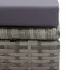  5 részes antracitszürke műrattan és akácfa kültéri étkezőszett