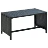  fekete polyrattan dohányzóasztal 70 x 40 x 38 cm