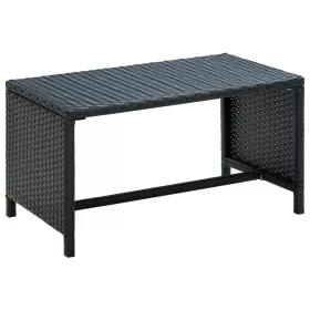  fekete polyrattan dohányzóasztal 70 x 40 x 38 cm