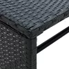  fekete polyrattan dohányzóasztal 70 x 40 x 38 cm